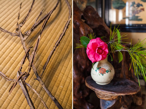 Camelia flower on the right is from the tree that Chiho's father planted when she was born