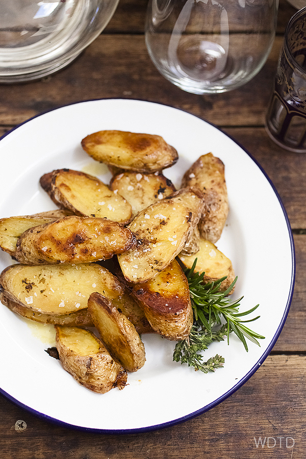 Golden roasted potatoes with Maldon sea salt